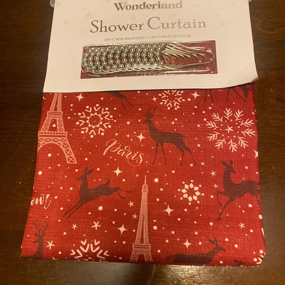 NEW Winter Wonderland shower curtain with metal hooks. - Picture 2 of 7